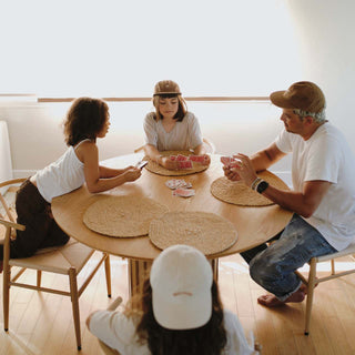 Children and Adults Playing Cards in Will & Bear Hats Including Kids Brown Cap – Little Ranger Brown for Kids.