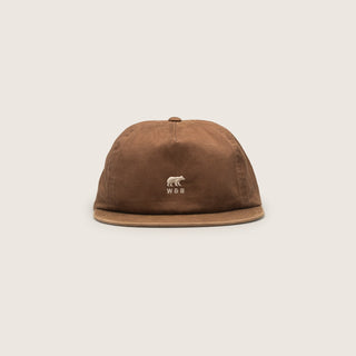 Front View of Will & Bear Ranger Brown Vintage 5-Panel Cap – Adjustable Back with Logo Detailing