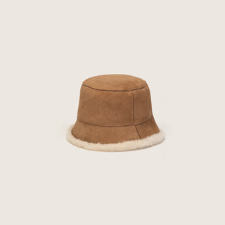 Will & Bear Teddy Chestnut Wool UGG Bucket Hat crafted from premium wool and shearling, shown on neutral background
