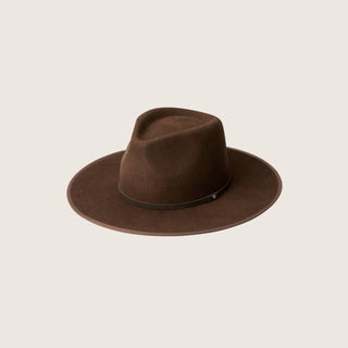 Will & Bear Andy Auburn Dark Brown Country Hat featuring a structured teardrop crown and wide brim for outdoor adventures