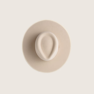 Top view of Will & Bear White Felt Sun Hat, lightweight and durable for everyday sun protection