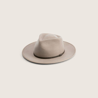 Will & Bear Calloway Fawn Felt Fedora Hat made from premium wool, displayed on neutral background