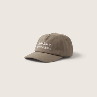 Will & Bear Earth Cap Recycled Hemp 5-Panel Cap on neutral background, featuring “Make Earth Green Again” embroidered slogan.