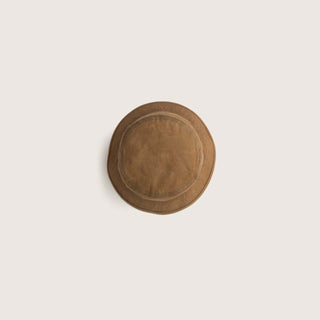 Top-down view of the Will & Bear Fischer Sand Waxed Canvas Bucket Hat showing classic bucket crown and stitch detail.