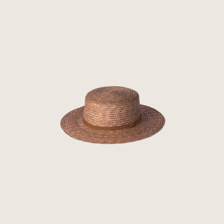 Will & Bear Little Harvey Amber Kids Straw Hat – Natural Straw Hat for Children with Wide Brim.