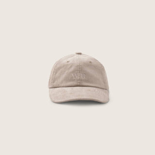 Front View of Will & Bear Parker Bone Beige Cord Dad Cap – Classic Dad Cap Silhouette in Soft Corduroy.