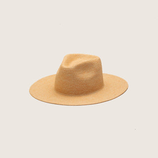 Will & Bear Wide Brim Straw Hat – Sawyer Sand – front angle showcasing lightweight natural straw and classic crown shape, displayed on a neutral background.