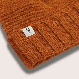 Close up studio image of a 100% Australian wool beanie