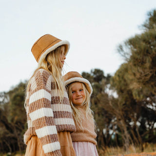 two girls wearing the ugg wool bucket hat