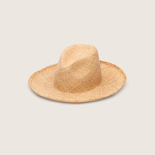 Rustic wide brim straw hat Jude Sand by Will & Bear