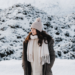 Willow Cream | Off White Beanie Chunky Knit