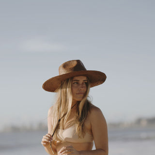 Austin Brown | Brown Straw Wide Brim Hat