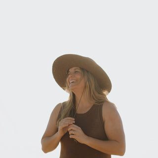 Austin Brown | Brown Straw Wide Brim Hat