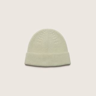 Top view image of the Bambi Sage Green knit beanie