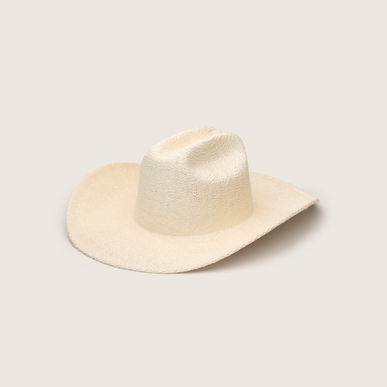 Front view of a straw cowboy hat