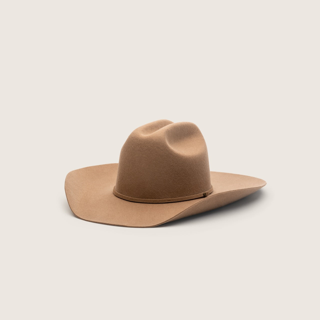 Wide brim wool Buck Oak brown cowboy and cowgirl hat