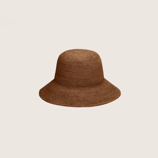 Sunny Brown | Crushable Straw Bucket Hat