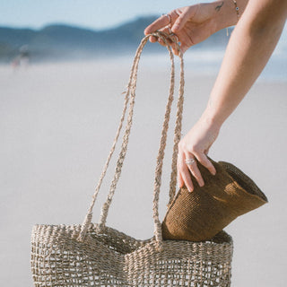 Sunny Brown | Crushable Straw Bucket Hat