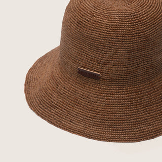 Sunny Brown | Crushable Straw Bucket Hat