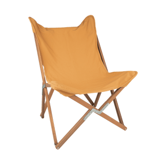 Will & Bear Slow Road Camp Chair foldable camp chair in ochre canvas, displayed on a neutral background.