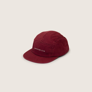 Will & Bear Archie Maroon 5-Panel Vintage Cap made from organic cotton, shown on a neutral background