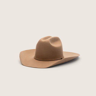 Will & Bear Buck Oak brown felt cowboy hat shown on a neutral background, highlighting the structured crown and wide brim.