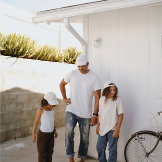 Family Wearing Will & Bear Kids White Cap – Little Riley Bone Cap Styled for Everyday Family Moments.
