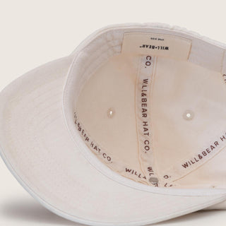 Inside View of Will & Bear Little Riley Bone Kids White Cap – Cotton Lining and Brand Detailing.
