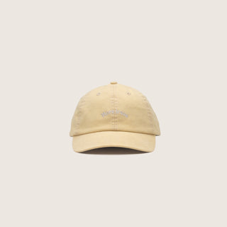 Front View of Will & Bear Little Riley Gold Yellow Gold Kids Cap – Adjustable Strap Back Design on Neutral Background