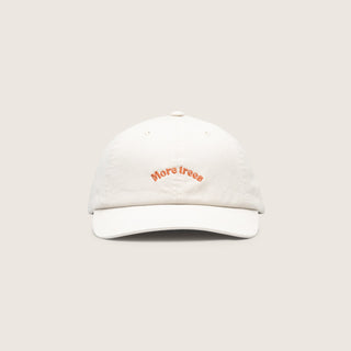 Will & Bear White Vintage Dad Cap – Riley Bone – direct front view highlighting clean shape and slogan detail, displayed on a neutral background.