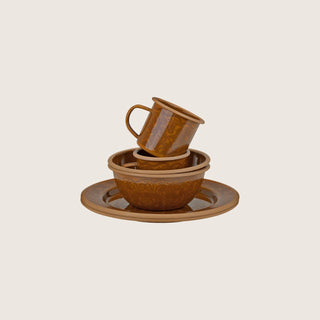Camp Dinner Set | 6-Piece Durable Enamel Plates, Bowls & Mugs