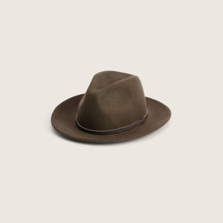 Will & Bear Crushable Travel Hat in dark brown, made from soft felt and designed for packability, shown on neutral background