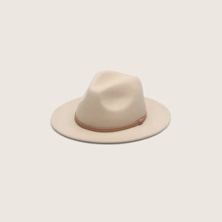 William cream white packable travel hat front view