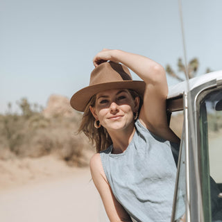 Calloway Tan | Brown Widebrim Fedora