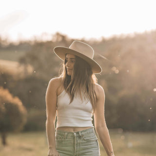 Andy Cream | White Felt Sun Hat