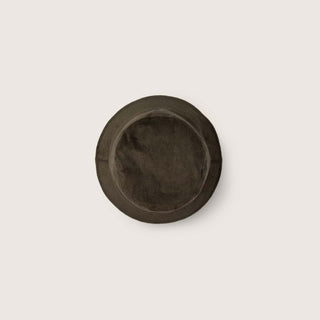 Top-down view of the Will & Bear Earth Bucket Organic Hemp Bucket Hat showing circular crown and flexible brim.