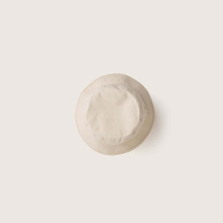 Top-down view of the Will & Bear Fischer Bone White Bucket Hat showing round crown and structured brim.